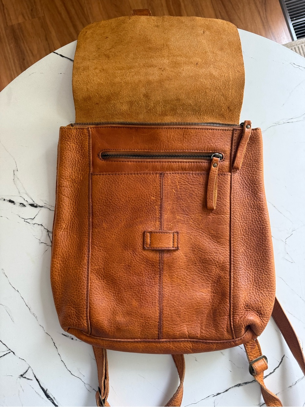 Duluth Trading Co Lifetime Leather Convertible backpack- minimalist- Brown - Picture 4 of 8